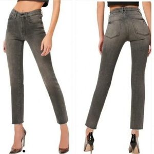 Good American Good Classic Raw Hem Slim Jeans in Black170 SZ 8/29 EUC